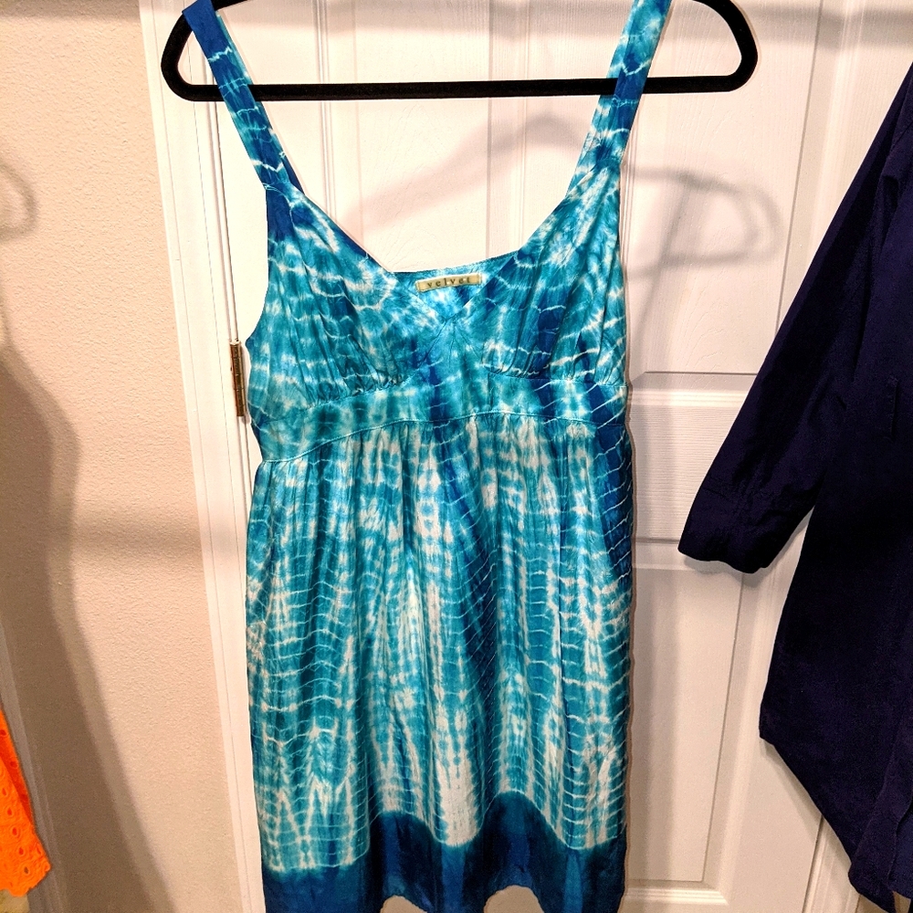 Silk tie dye dress